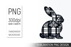 Cute Christmas Bunny , Animal Sublimation Clipart PNG Product Image 1