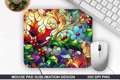 Flowers Mouse Pad Sublimation,Christmas Mouse Pad PNG Design Product Image 1