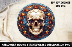 Halloween Stained Glass Sublimation PNG | Skull | Ghost Product Image 1