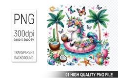 Summer Animals Clipart PNG Bundle, Tropical Summer Animals Product Image 9