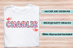 Valentine Alphabet Clip Art, valentines day letters doodle Product Image 6