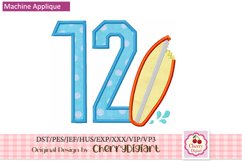 Surfing beach Numbers machine applique embroidery bundle2378 Product Image 2