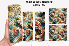 Roes Skinny Tumbler 20oz Wrap Design, Valentine Tumbler PNG Product Image 1
