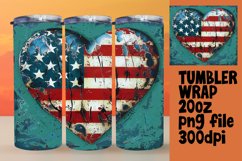 American Flag Tumbler Wrap Watercolor Sublimation Product Image 1