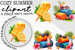 Whimsical Cozy Summer Clipart, Summer Vacation Clipart, Product Image 1
