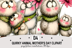Quirky Animal Mother's Day PNG Watercolor png Product Image 1