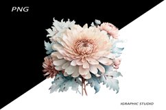 Rose Gold and Teal Chrysanthemum PNG Product Image 1