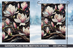 Flowers Garden Flag Sublimation| Spring Garden Flag PNG Product Image 1
