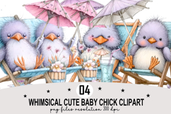 whimsical cute baby chick clipart Watercolor PNG Product Image 1