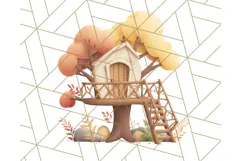 Autumn Treehouse & Woodland Cabin PNG Clipart Product Image 4