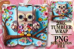 Enchanting Owl Tumbler Design: Vibrant 3D Sub Print Product Image 1