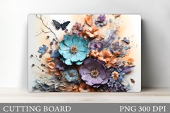 Flowers Cutting Board. Kitchen Cutting Board Sublimation Product Image 1