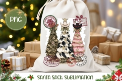 Rustic Christmas Tree Santa Sack, Leopard Christmas Tree PNG Product Image 1