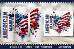 American Mama Floral Butterfly Tumbler - Butterfly Tumbler Product Image 1