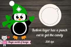 Penguin in the green hat Candy Dome svg, 3d svg cut file, Product Image 4