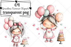 Whimsical Funny Grandma Summer Clipart Watercolor PNG Product Image 1