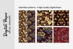 Burgundy Digital Papers | Floral Digital paper Product Image 1