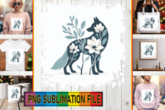 VIBRANT TOTE BAG Design Ideas PNG, Flower Animals Product Image 1