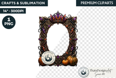 Harvest of Haunts Halloween Gothic Frame PNG Clipart Product Image 1