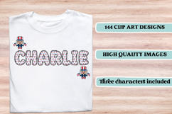 4th July Alphabet png clipart, independence letters doodle Product Image 6