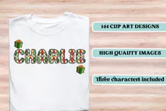Christmas Alphabet png clipart, christmas letters doodle Product Image 6