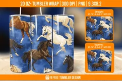 Horse Seemless Tumbler Wrap Designs, Sublimation Wrap Product Image 1