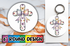 Luminous Ornaments Round Design PNG, Cross and Bow Product Image 1