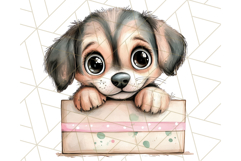 Cute Puppy Clipart, Adorable Dog PNG, Kawaii Watercolor Pup Product Image 4