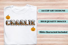 Halloween Alphabet png clipart, halloween letters doodle Product Image 6