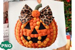 Crochet Pumpkin Png, Faux Yarn Fall Png Product Image 1
