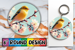 Cheerful Car Coaster Circle PNG, Birds Product Image 1