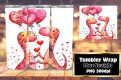 Whimsical Dino Love Tumbler Art Product Image 1