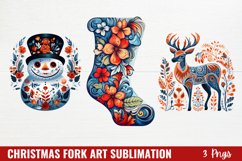 Christmas Fork Art Sublimation Clipart Product Image 1