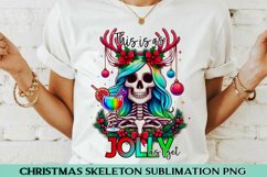Christmas Skeleton saying Sublimation PNG. Product Image 1