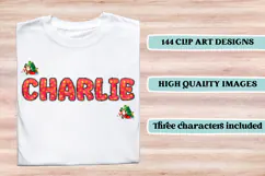 Christmas Alphabet png clipart, christmas letters doodle Product Image 6