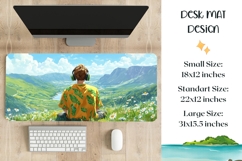 Summer Boy Mouse Pad Large, Nature Desk Mat Design Product Image 1