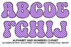Polka Dots Alphabet Letters &amp; Numbers Clipart PNG 300DPI Product Image 2