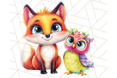 Cute Animal Friends Clipart PNG, Bright Spring Animal Duos Product Image 4