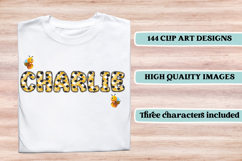 Honeybee Alphabet png clipart, honey bee letters doodle Product Image 6