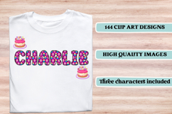 Happy Birthday Alphabet, birthday letters doodle clipart Product Image 6