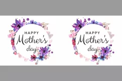 Mother's Day Purple Watercolor Flowers Mug Wrap Sublimation Product Image 2