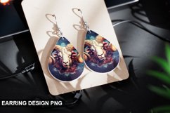 Stained Glass Aries Zodiac flowers Earring Design Product Image 1
