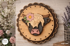 Spring Cow Wall Sign Laser Cut | Wall Decor | SVG Product Image 2