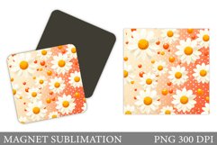 Daisy Magnet Design. Flowers Magnet Sublimation Product Image 1