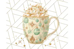 Christmas Coffee Mugs Clipart PNG Festive Cups Product Image 4