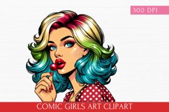 Comic Girls Art clipart, Pop-Art Girls sublimation Product Image 1
