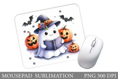 Cute Ghost Mouse Pad. Halloween Mouse Pad Sublimation Product Image 1
