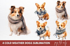 Christmas Cold Weather Dogs Sublimation Clipart Product Image 1