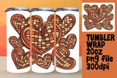 Heart Pattern Tumbler Wrap Sublimation Design 20oz Product Image 1