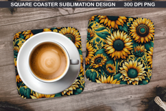 Flowers Coaster Sublimation, Spring Coaster PNG Design Product Image 1